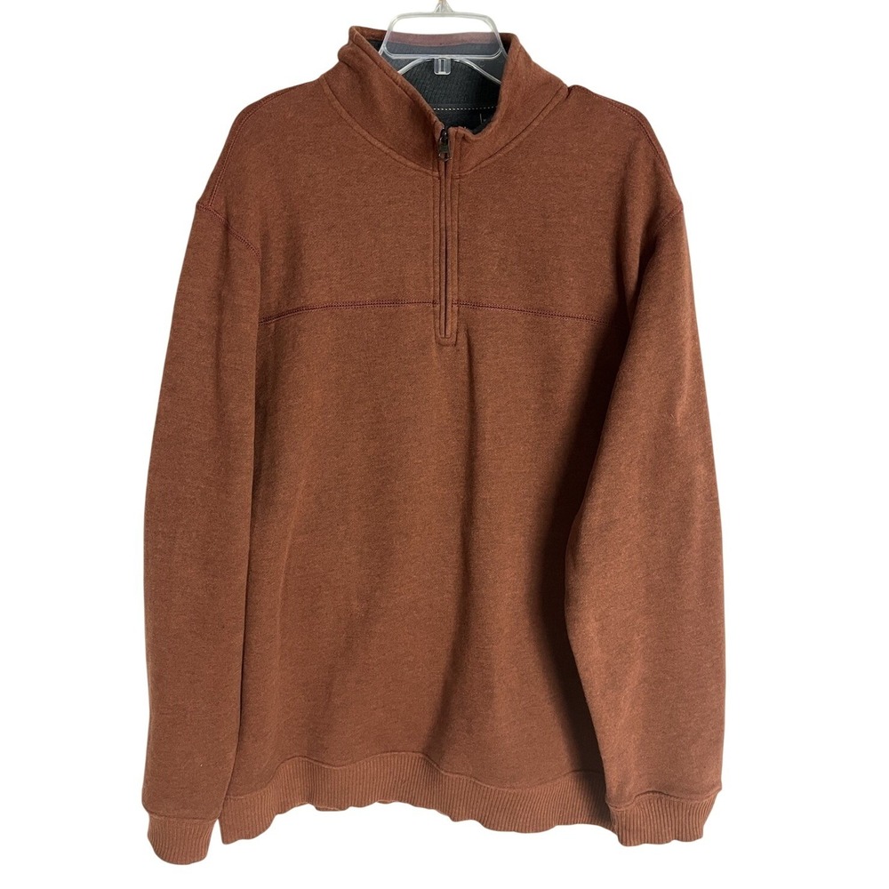Arrow USA 1851 Quarter Zip Fleece Rust Color Pullover Sweater Mens‎ Size XL/TG